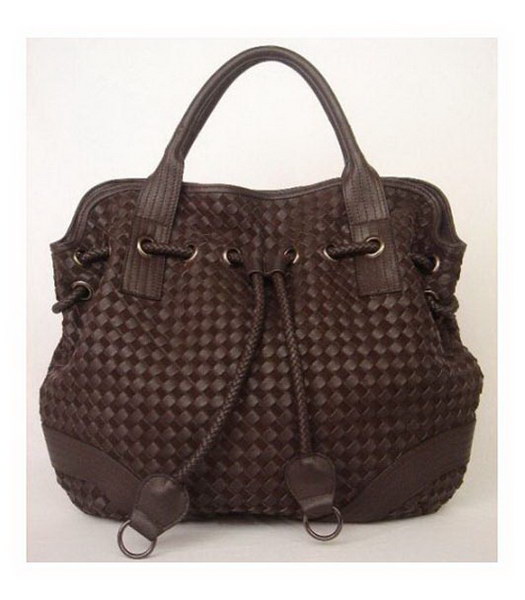 Bottega Veneta con coulisse in pelle Lavorato a telaio Bag_Coffee